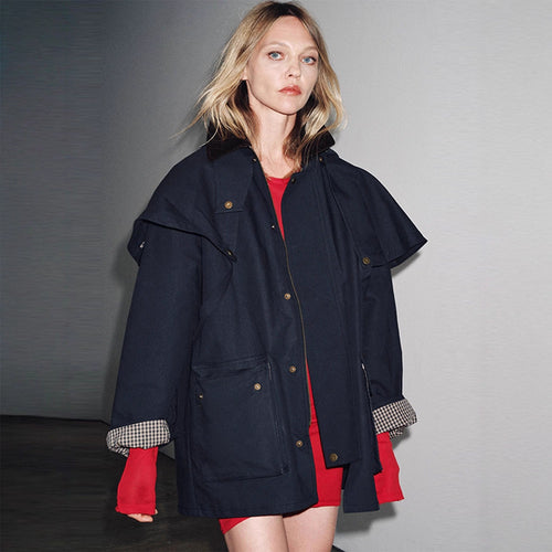 Damen wasserabweisende Outdoor-Jacke mit innovativem Kapuzen-Design R&B