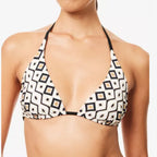 Damen Triangel-Bikini mit verstellbaren Trägern und geometrischem Muster R&B