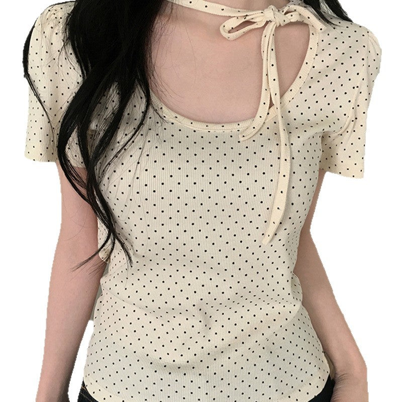 Damen Polka Dot Bluse R&B