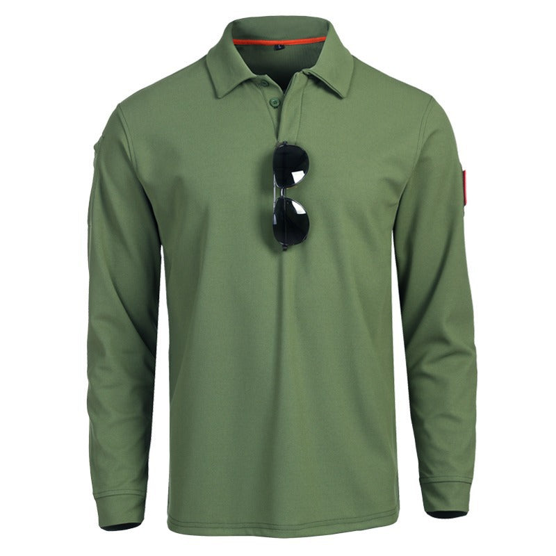 Herren funktionales Langarm-Polohemd R&B