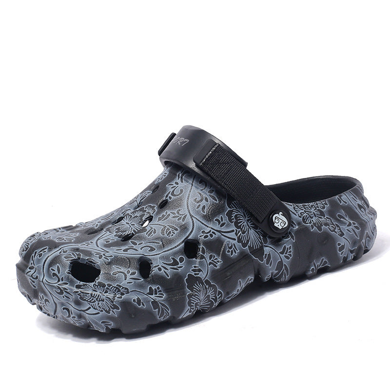 Damen Komfortable Clogs mit verstellbarem Riemen und floralem Design R&B