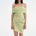 Damen Off-Shoulder Minikleid mit Raffung und elegantem Schnitt