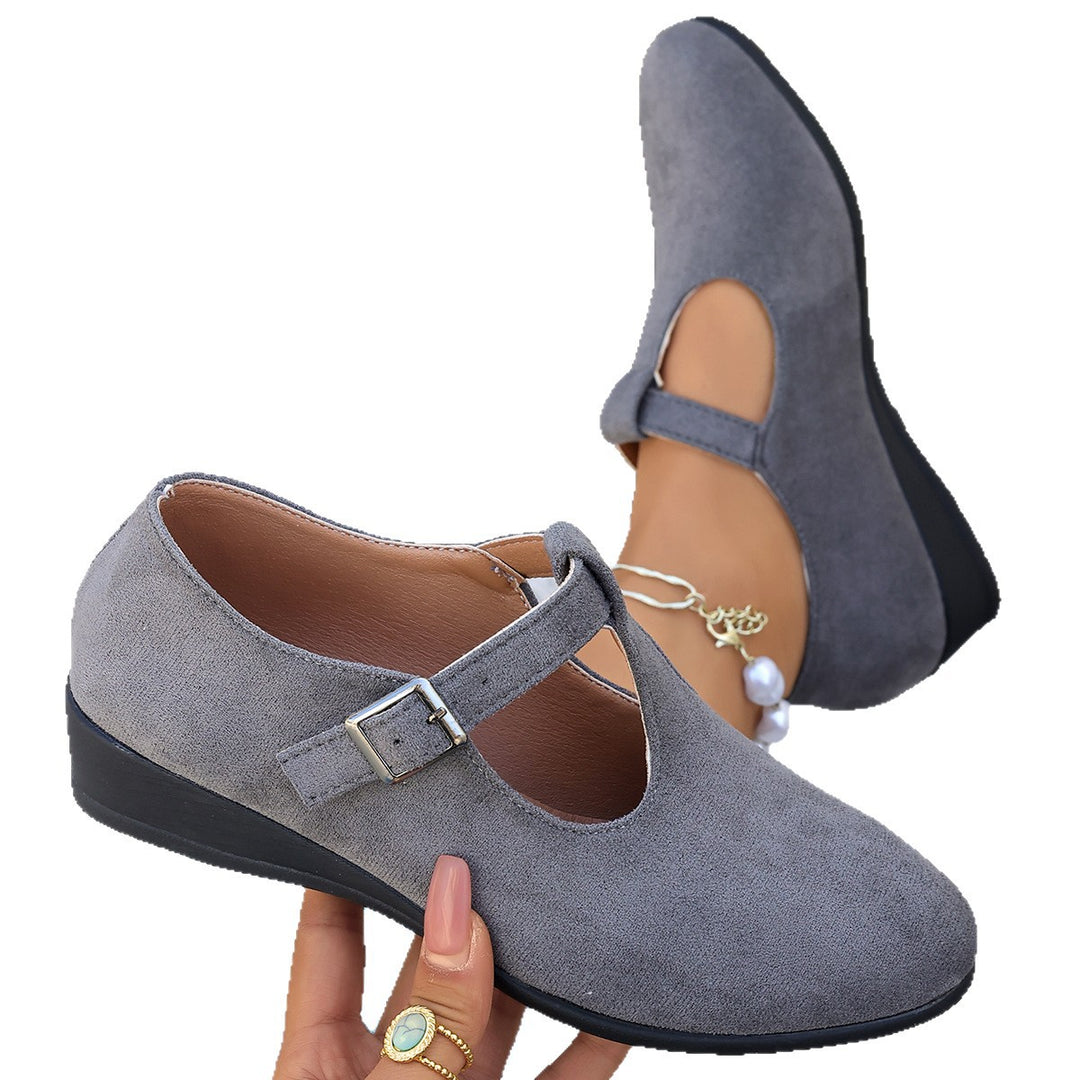 Damen Wedge-Pantoletten mit eleganter Schnallen-Applikation R&B