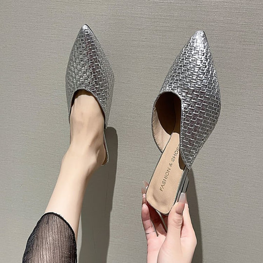 Damen elegante Mules mit modernem Wabenmuster und komfortablem Blockabsatz R&B