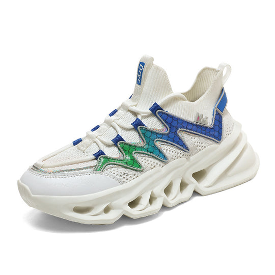 Damen Sportliche Laufsneaker mit innovativem Wellenmuster und atmungsaktiver Struktur R&B