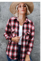 Damen Gestreifte Flanell-Bluse mit zwei Brusttaschen R&B