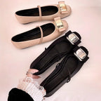 Damen elegante Ballerinas mit dekorativem Schnallenakzent