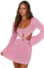 Damen gehäkeltes Minikleid mit Cut-Out-Details R&B