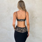 Damen Elegantes Maxikleid mit Spitzenoberteil und raffiniertem Schnitt R&B