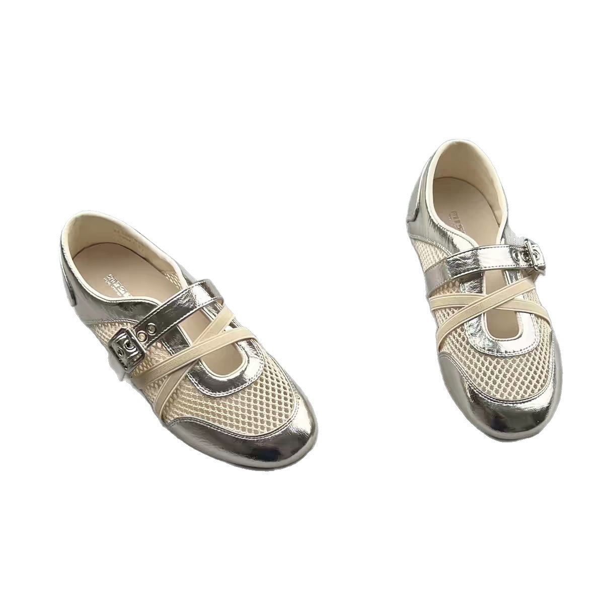 Damen modische Sneaker mit elegantem Riemchen-Design und atmungsaktiver Netzstruktur R&B