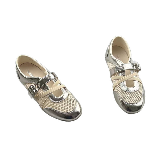 Damen modische Sneaker mit elegantem Riemchen-Design und atmungsaktiver Netzstruktur R&B