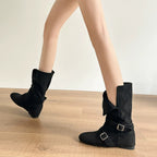 Damen Stiefeletten mit flexiblem Knöchelrisiko und stylischem Schnallenverschluss R&B
