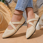 Damen Ballerinas mit modischer Kreuzband-Applikation und rutschfester Sohle R&B