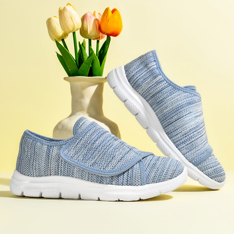 Damen Bequeme Slip-On Sneakers mit hygienischem Designer-Klettverschluss R&B