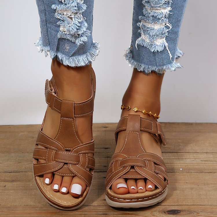 Damen Komfortable Freizeitsandalen mit ergonomischem Fußbett und verstellbaren Riemen R&B