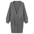 Damen gemütliche Strickjacke mit Taschen R&B