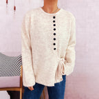 Damen Kuschelige Strickjacke mit elegantem Bindegürtel und modernen Knopfdetails R&B