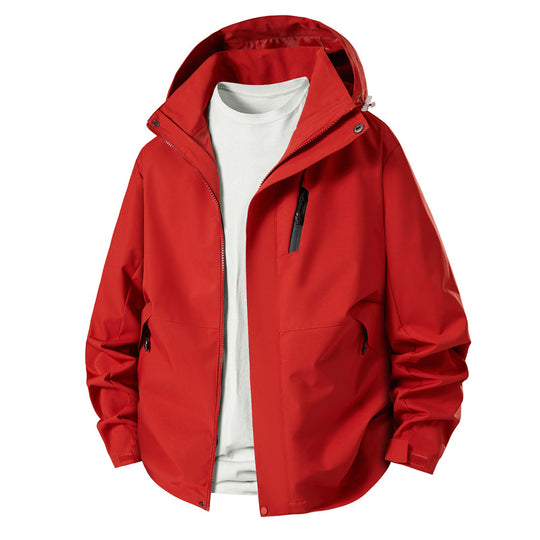 Herren technische Übergangsjacke mit verstellbarem Kapuzenrand R&B