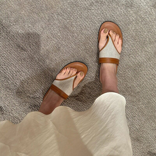 Damen Zehentrenner-Sandalen mit Premium-Komfort und atmungsaktiver Obermaterialstruktur R&B