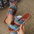 Damen Sommerschuhe mit buntem Ethno-Design und bequemer Fußbettung R&B