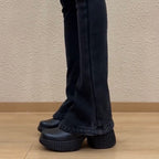 Damen Chunky Platform Clogs mit strukturiertem Absatz