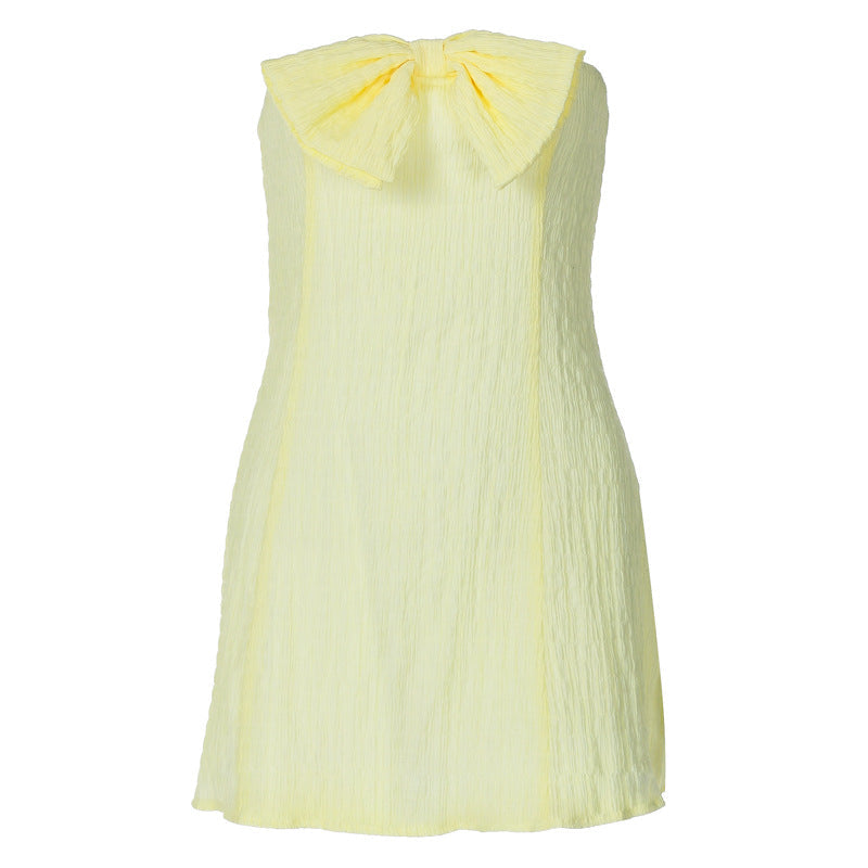 Damen Verspieltes Sommerkleid mit weitem Kragen und plissierten Details R&B