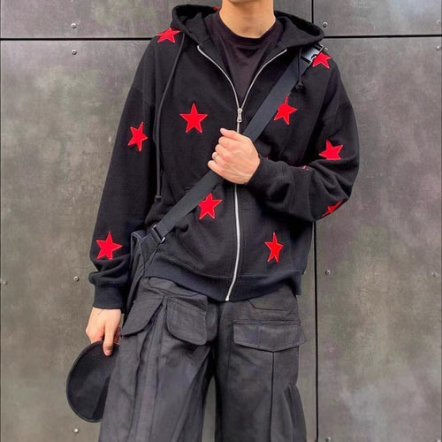 Herren Kapuzenpullover mit auffälligem Sternenmuster R&B
