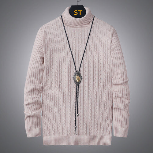 Herren Rollkragenpullover mit strukturiertem Zopfmuster R&B