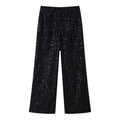 Damen elegante Palazzohose mit floraler Spitzenverzierung R&B