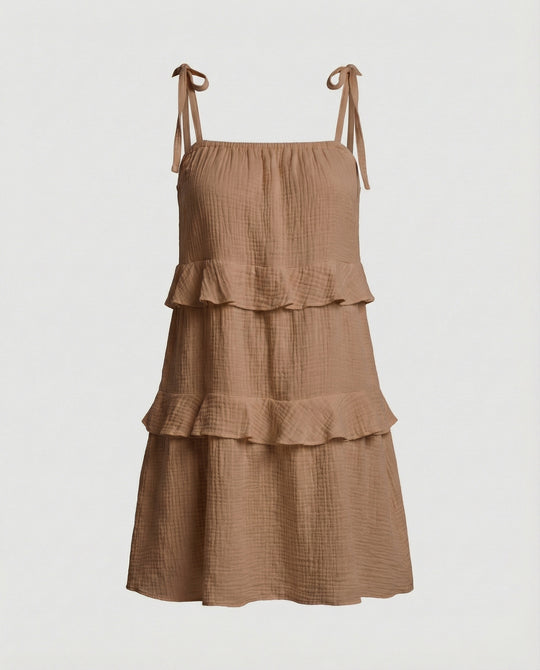 Damen Musselin Sommerkleid kurz