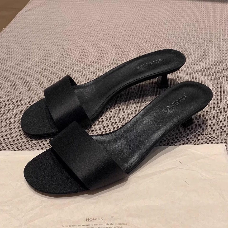 Damen elegante Sling-Pantoletten mit modischem breitem Riemen R&B