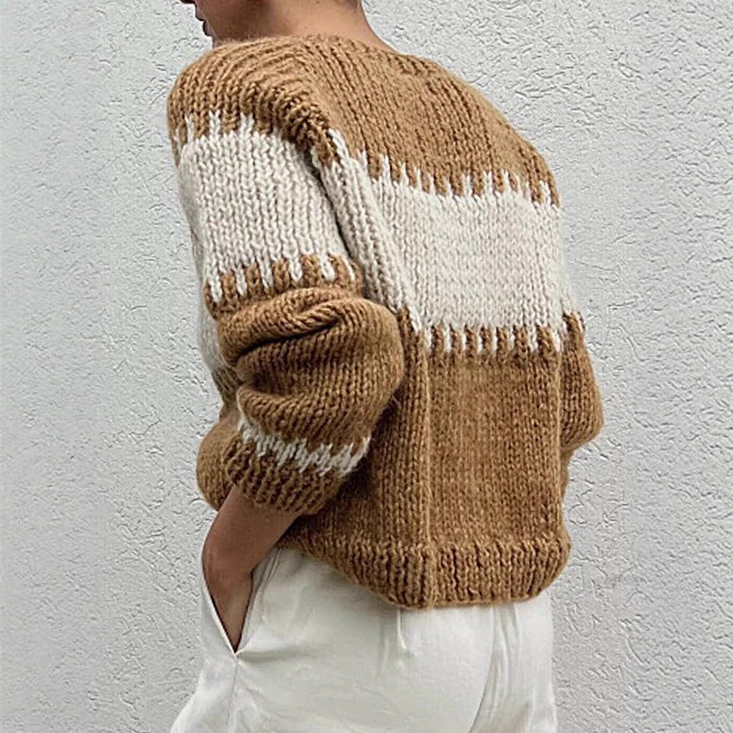 Damen gestrickter Oversized Pullover R&B