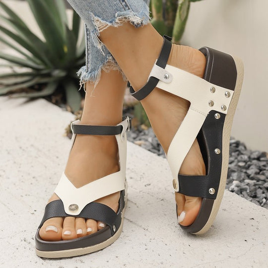 Damen Komfortable Sandalen mit floralen Akzenten und anatomischem Fußbett R&B