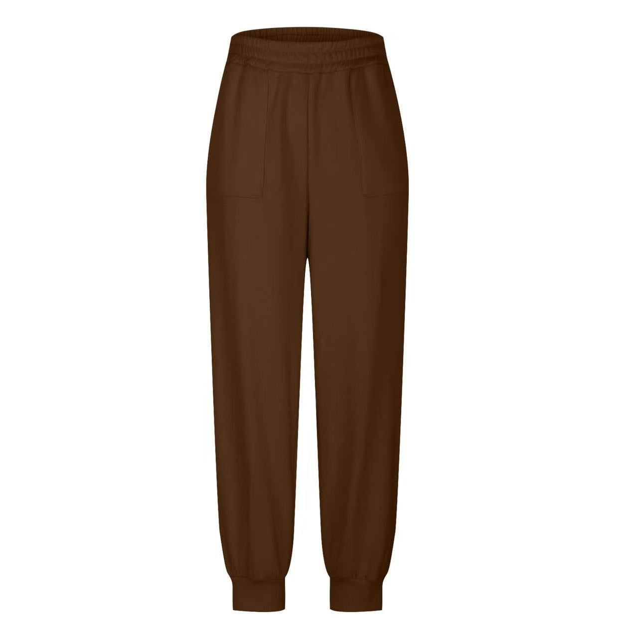 Damen lässige Freizeithose mit hohem Bund R&B