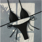 Damen Triangel-Bikini mit verstellbaren Trägern und seitlichen Schleifen R&B