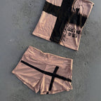 Damen Freizeit-Set mit lockerem Schnitt und kreativem Grafikdesign R&B