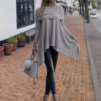 Damen Oversized Oberteil mit schickem Off-Shoulder Design und asymmetrischem Saum R&B