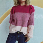 Damen gemütlicher Pullover mit trendy Streifenmuster R&B