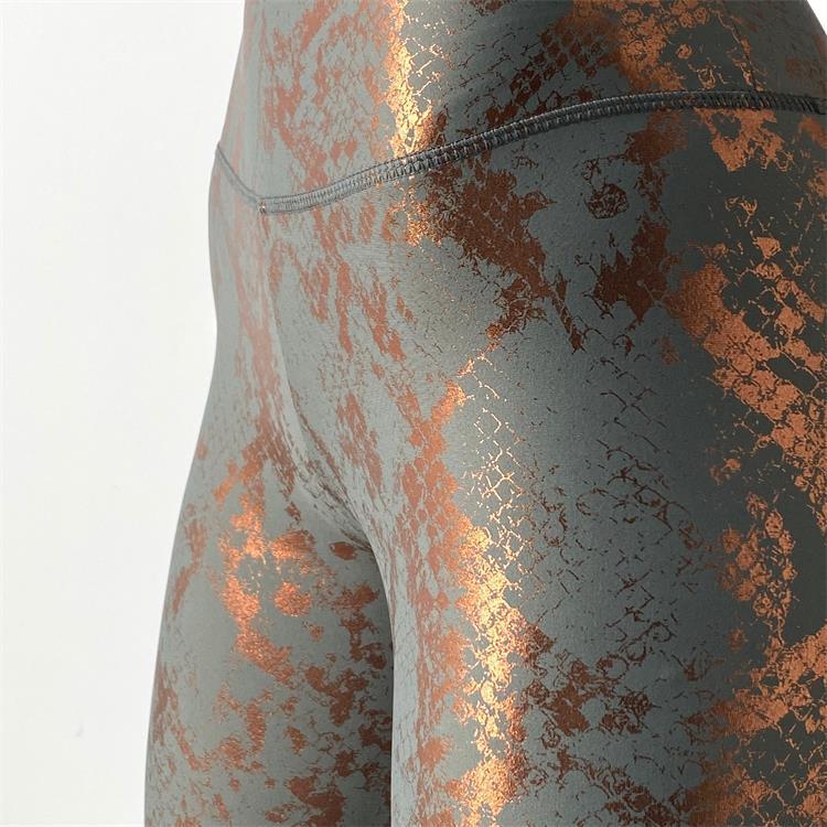 Damen nan hoch taillierte Sportleggings mit formender Kompression und strukturierter Schlangenprägung R&B