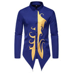 Herren Langarmhemd mit extravagantem Design und stilvollem Kragen