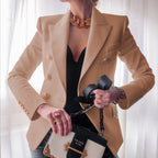 Damen Edler Blazer mit Goldknopf-Detail und klassischem Schnitt R&B