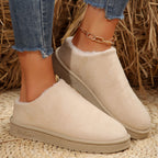 Damen hochwertige Slipper mit weichem Kunstfell und rutschfester Sohle R&B