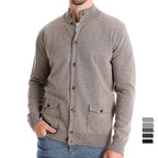 Herren Strickjacke mit modernem Stehkragen und praktischen Knöpfen