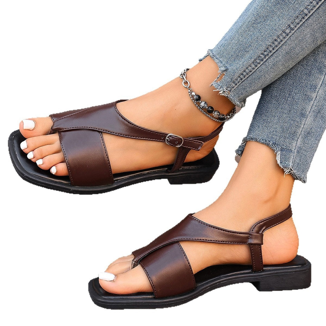 Damen Zehentrenner-Sandalen mit modischem Riemendesign und komfortablem Fußbett R&B