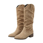 Damen Elegante Wildleder-Stiefel mit leichtem Stretch-Schaft R&B