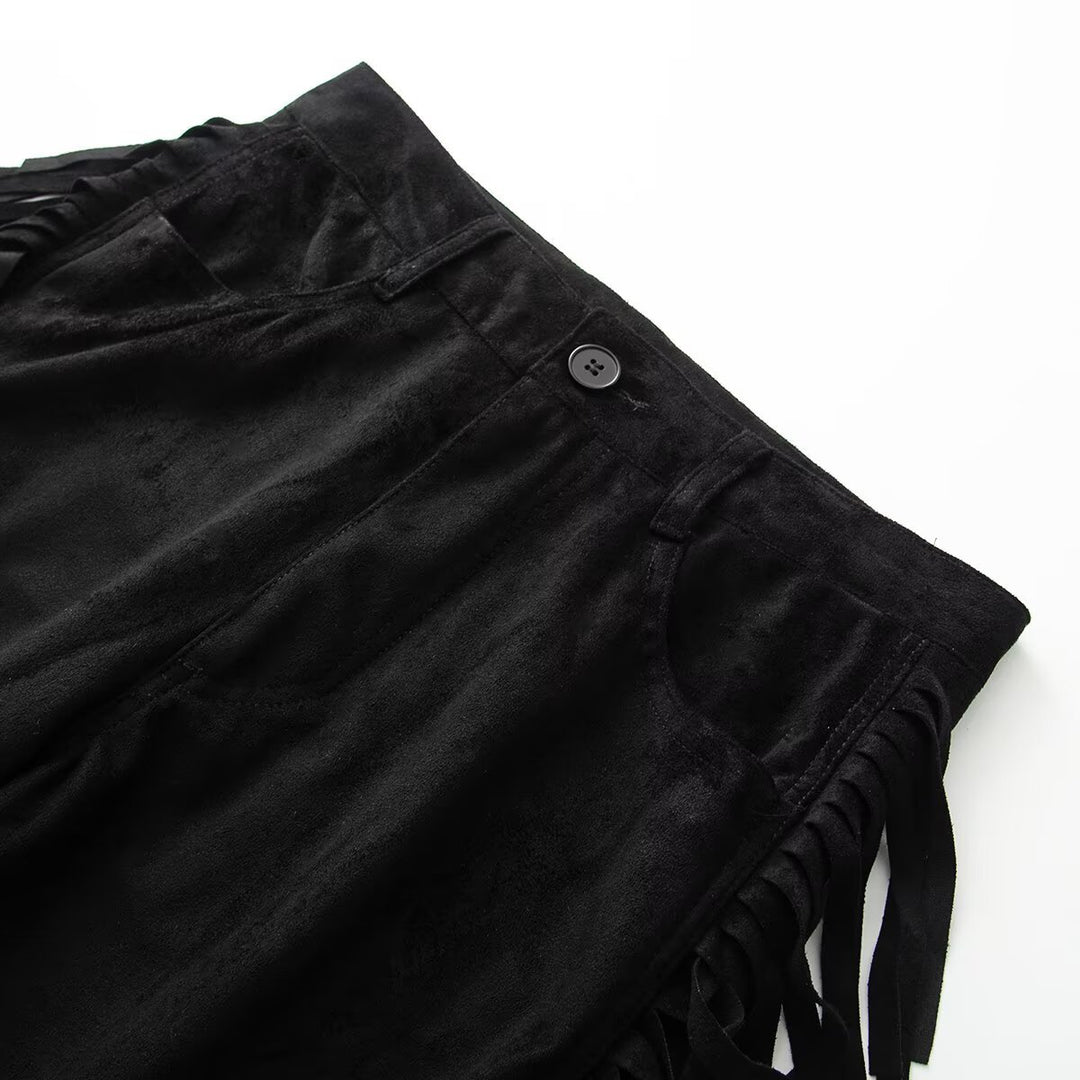 Damen weite Hose mit Fransen und modernem Schnitt R&B