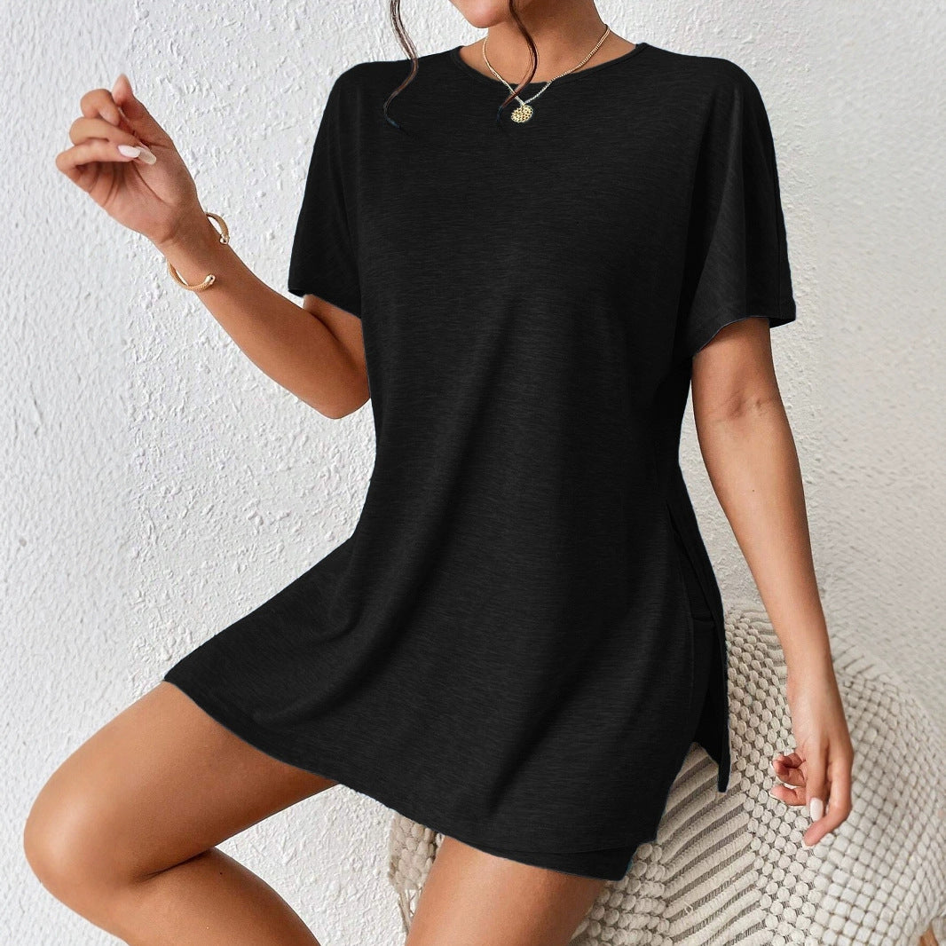 Damen lässiges T-Shirt und Shorts-Set mit hochwertiger Jersey-Qualität R&B