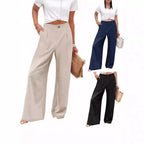 Damen elegante weite Sommerhose mit Bundfalten R&B