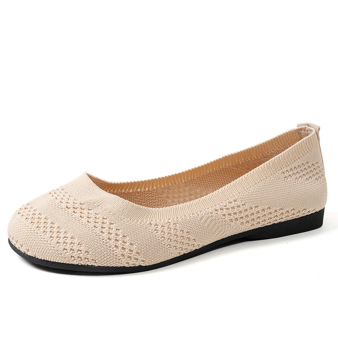 Damen Ballerinas mit elastischem Strickdesign und rutschfester Sohle R&B