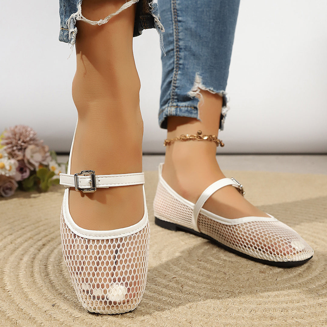 Damen Ballerina mit dekorativem Netzdesign R&B